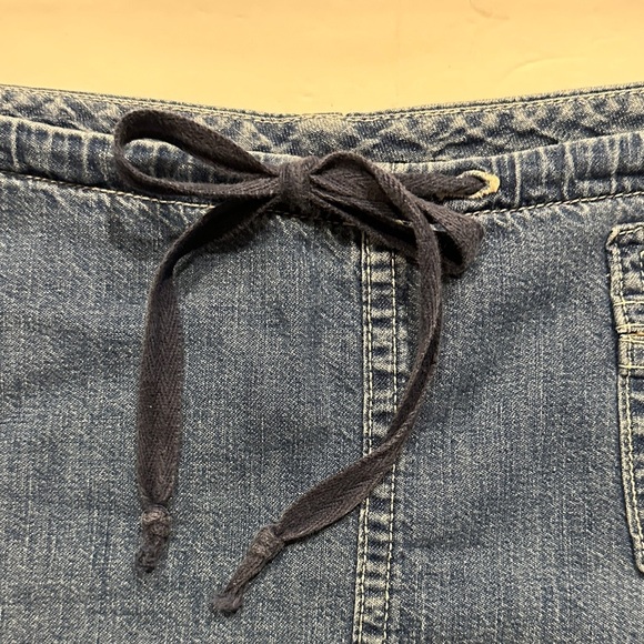 American Eagle Blue cotton Denim Mini Skirt with Drawstring Size XS - Picture 3 of 8